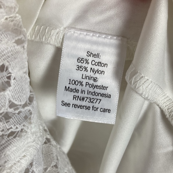 LC Lauren Conrad NWT Fit And Flare Double Ruffle Sleeve White Lace Dress | Sz L - Picture 4 of 7